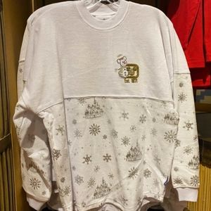 Disney World Christmas White Cinderella Castle Snowflake Spirit Jersey XXL